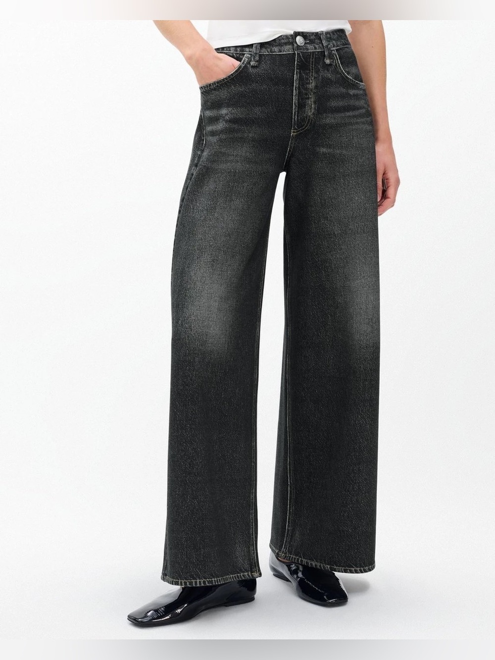 NWT New Rag & Bone Miramar Sofie Pant in Washed Black Size 24